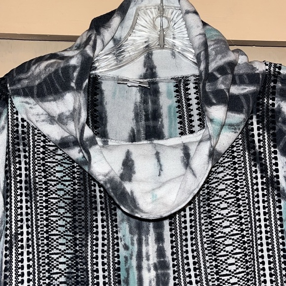 Ivy Jane cowl neck 100% cotton long sleeve tie dye design top medium/large - Picture 2 of 9